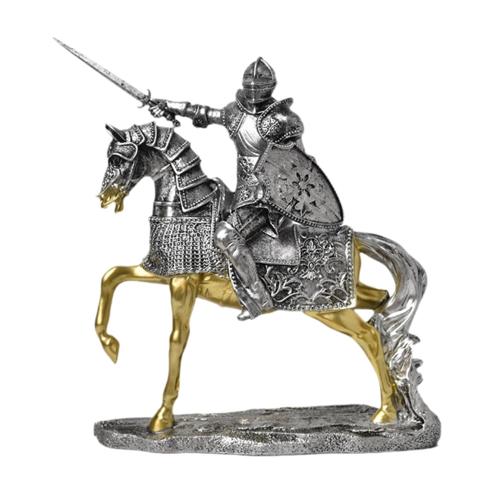 Resin Art Table Top - Statue de cheval de chevalier rétro