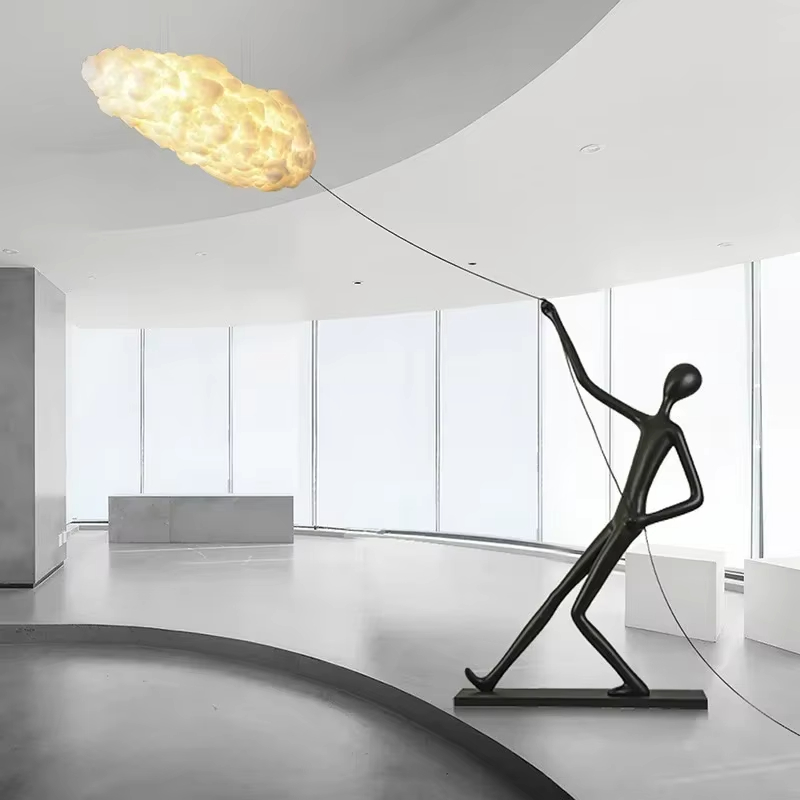 Resin Art On Floor - Rick-Grande lampe LED en résine, sculpture,