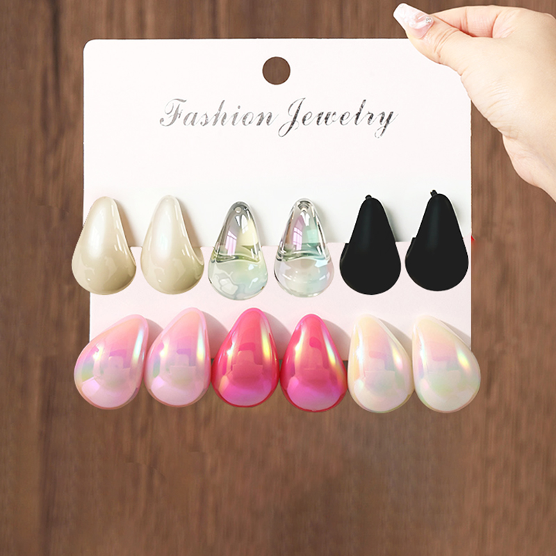 Resin Art Ring - 3 paires de boucles d'oreilles pendantes