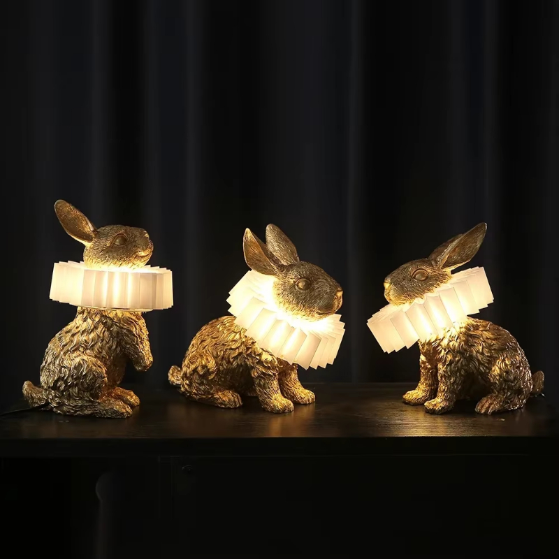 Resin Art On Floor - Lampe de table lapin mignon résine