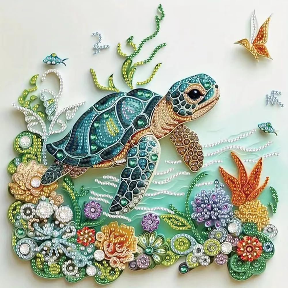 Resin Art Kit For Beginners - Kits de Peinture Diamant Tortue Marine
