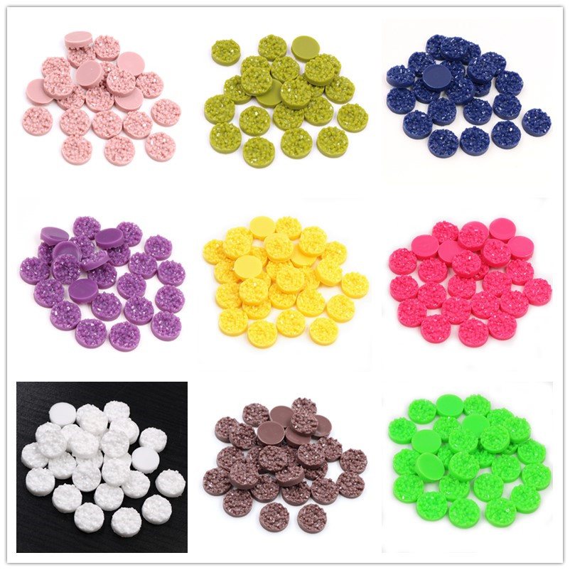 Resin Art Jewelry Kit - 40 pièces résine Druzy Cabochons dôme