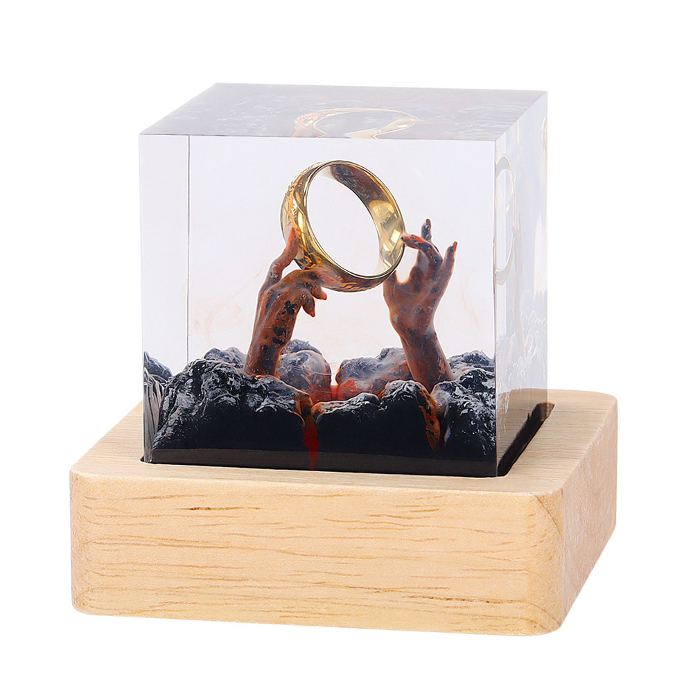 Resin Art Ring - Lampe de table en résine Organisme