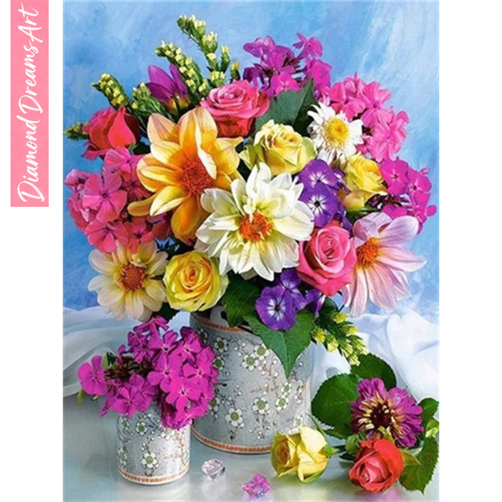 Resin Art Flower - Mosaïque de diamants complète, fleur, peinture
