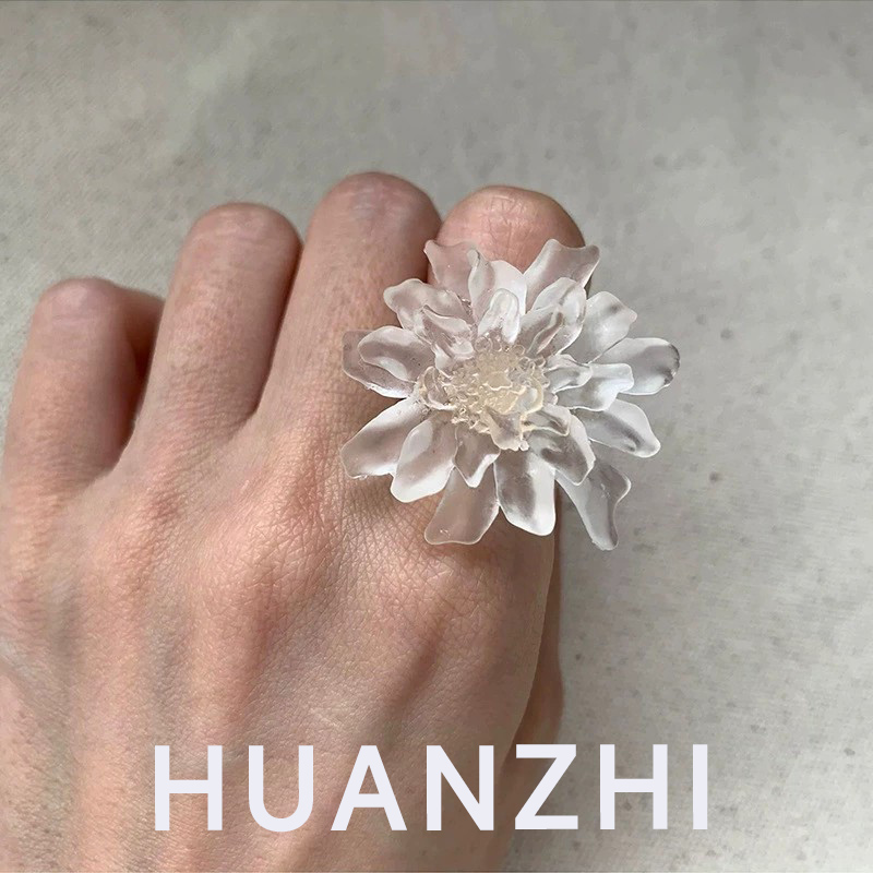 Resin Art Ring - HUANZHI – bague à fleurs en