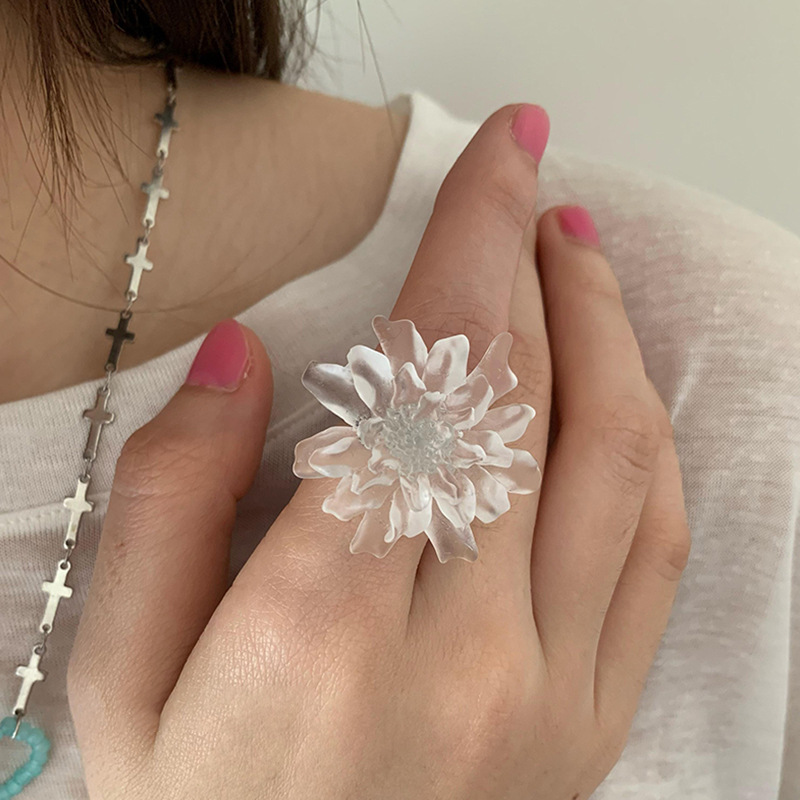 HUANZHI – bague à fleurs en ré - Resin Art Ring avis et prix