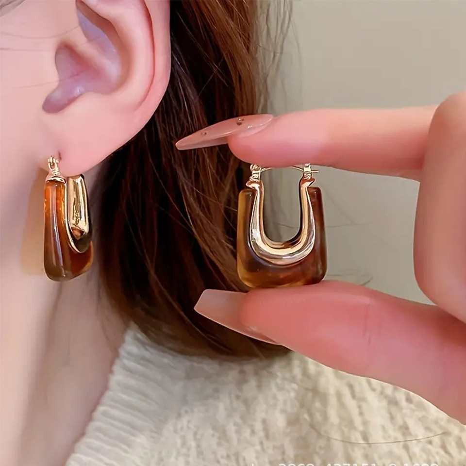 Boucles d'oreilles créoles en  - Resin Art Ring avis et prix