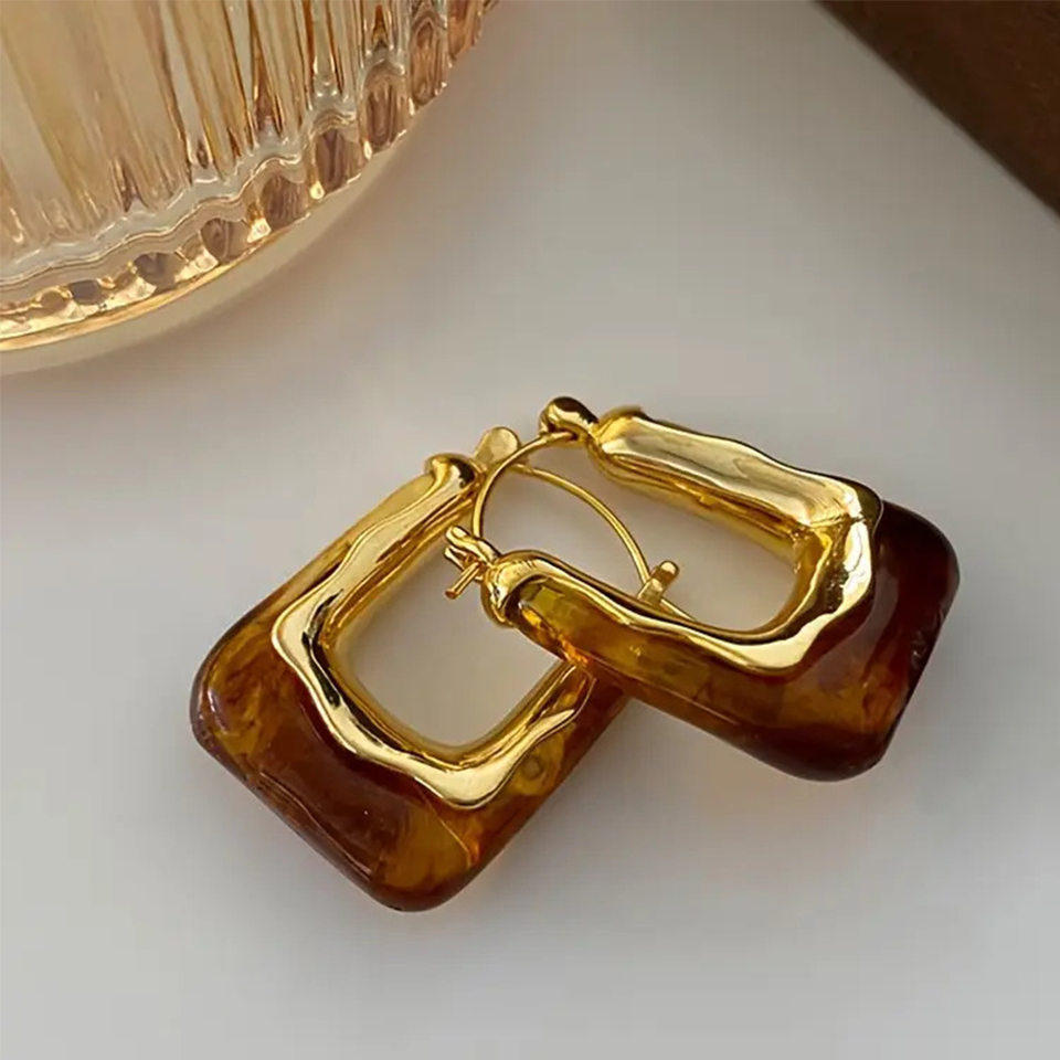 Boucles d'oreilles créoles en  - Resin Art Ring avis et prix
