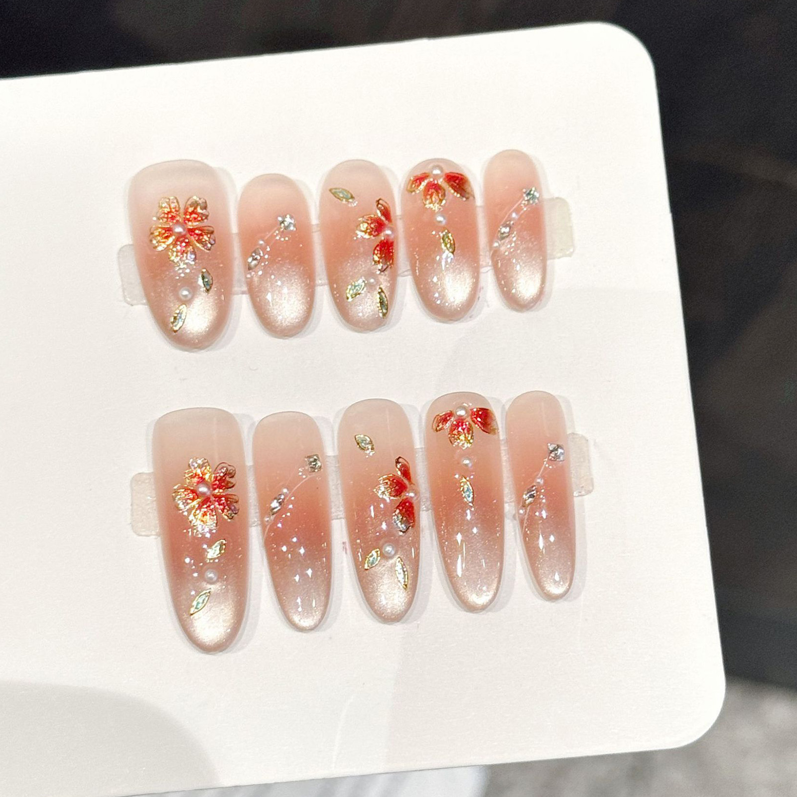 10 pièces faux ongles faits à  - Resin Art Flower avis et prix